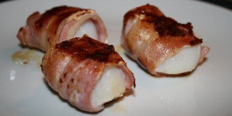 Bugsering Autonomi kulhydrat Kammuslinger med bacon